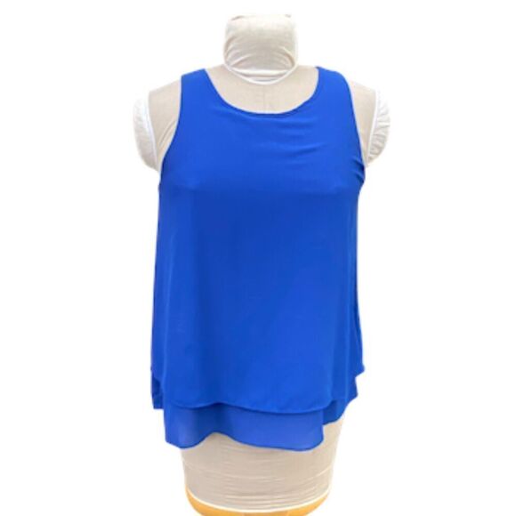 Bobeau Sleeveless Split Back Top Sz. M Royal Blue - Picture 1 of 10